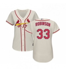 Womens St Louis Cardinals 33 Drew Robinson Replica Cream Alternate Cool Base Baseball Jersey 