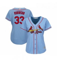 Womens St Louis Cardinals 33 Drew Robinson Replica Light Blue Alternate Cool Base Baseball Jersey 