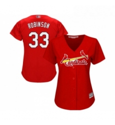 Womens St Louis Cardinals 33 Drew Robinson Replica Red Alternate Cool Base Baseball Jersey 