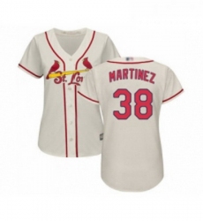 Womens St Louis Cardinals 38 Jose Martinez Replica Cream Alternate Cool Base Baseball Jersey 
