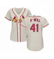 Womens St Louis Cardinals 41 Tyler O Neill Replica Cream Alternate Cool Base Baseball Jersey 
