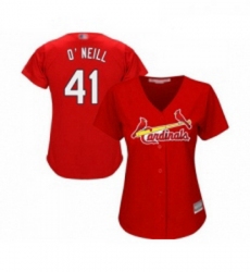 Womens St Louis Cardinals 41 Tyler O Neill Replica Red Alternate Cool Base Baseball Jersey 