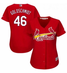 Womens St Louis Cardinals 46 Paul Goldschmidt Majestic Scarlet Alternate Official Cool Base Player Jersey