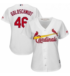 Womens St Louis Cardinals 46 Paul Goldschmidt Majestic White Home Official Cool Base Player Jersey