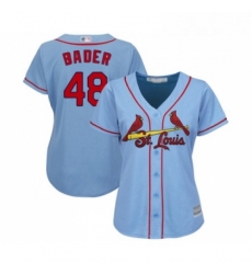 Womens St Louis Cardinals 48 Harrison Bader Replica Light Blue Alternate Cool Base Baseball Jersey 