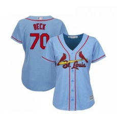 Womens St Louis Cardinals 70 Chris Beck Replica Light Blue Alternate Cool Base Baseball Jersey 