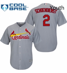 Youth Majestic St Louis Cardinals 2 Red Schoendienst Authentic Grey Road Cool Base MLB Jersey