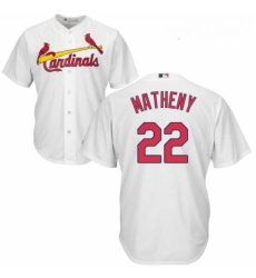 Youth Majestic St Louis Cardinals 22 Mike Matheny Authentic White Home Cool Base MLB Jersey