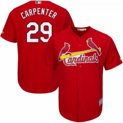 Youth Majestic St Louis Cardinals 29 Chris Carpenter Authentic Red Alternate Cool Base MLB Jersey