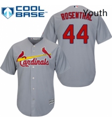 Youth Majestic St Louis Cardinals 44 Trevor Rosenthal Authentic Grey Road Cool Base MLB Jersey
