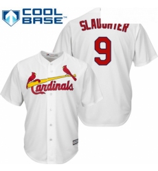 Youth Majestic St Louis Cardinals 9 Enos Slaughter Replica White Home Cool Base MLB Jersey