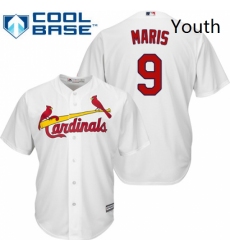 Youth Majestic St Louis Cardinals 9 Roger Maris Authentic White Home Cool Base MLB Jersey