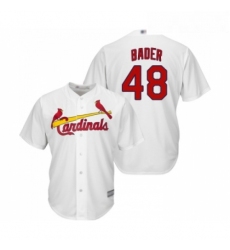 Youth St Louis Cardinals 48 Harrison Bader Replica White Home Cool Base Baseball Jersey 