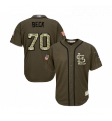 Youth St Louis Cardinals 70 Chris Beck Authentic Green Salute to Service Baseball Jersey 