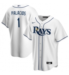 Men Tampa Bay Rays 1 Richie Palacios White Cool Base Stitched Baseball Jersey