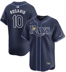 Men Tampa Bay Rays 10 Amed Rosario Navy Away Limited Stitched Baseball Jersey