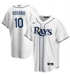 Men Tampa Bay Rays 10 Amed Rosario White Cool Base Stitched Baseball Jersey