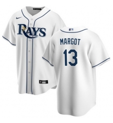 Men Tampa Bay Rays 13 Manuel Margot White Cool Base Stitched Baseball Jersey