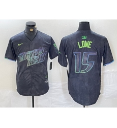 Men Tampa Bay Rays 15 Josh Lowe Charcoal 2024 City Connect Limited Stitched jerseys 4