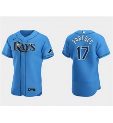Men Tampa Bay Rays 17 Isaac Paredes Light Blue Flex Base Stitched Baseball Jersey