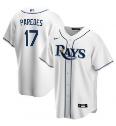 Men Tampa Bay Rays 17 Isaac Paredes White Cool Base Stitched Baseball Jersey