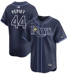 Men Tampa Bay Rays 44 Ryan Pepiot Navy 2024 Away Limited Stitched Baseball Jersey