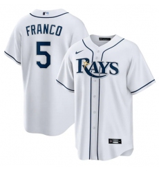 Men Tampa Bay Rays 5 Wander Franco White Cool Base Stitched Baseball Jersey