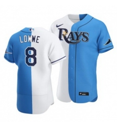 Men Tampa Bay Rays 8 Brandon Lowe Split White Blue Two Tone Jersey