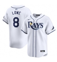Men Tampa Bay Rays 8 Brandon Lowe White Home Limited Stitched Baseball Jersey