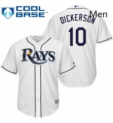 Mens Majestic Tampa Bay Rays 10 Corey Dickerson Replica White Home Cool Base MLB Jersey