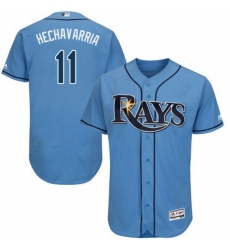 Mens Majestic Tampa Bay Rays 11 Adeiny Hechavarria Alternate Columbia FlexBase Authentic Collection MLB Jersey