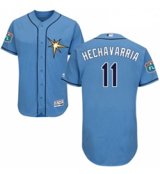 Mens Majestic Tampa Bay Rays 11 Adeiny Hechavarria Light Blue Flexbase Authentic Collection MLB Jersey
