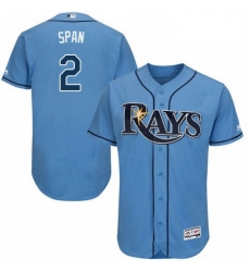 Mens Majestic Tampa Bay Rays 2 Denard Span Columbia Alternate Flex Base Authentic Collection MLB Jersey