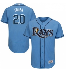Mens Majestic Tampa Bay Rays 20 Steven Souza Alternate Columbia Flexbase Authentic Collection MLB Jersey