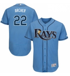 Mens Majestic Tampa Bay Rays 22 Chris Archer Alternate Columbia Flexbase Authentic Collection MLB Jersey