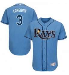 Mens Majestic Tampa Bay Rays 3 Evan Longoria Columbia Alternate Flex Base Authentic Collection MLB Jersey