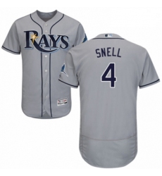 Mens Majestic Tampa Bay Rays 4 Blake Snell Grey Road Flex Base Authentic Collection MLB Jersey
