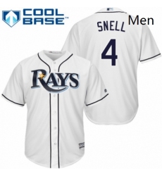 Mens Majestic Tampa Bay Rays 4 Blake Snell Replica White Home Cool Base MLB Jersey 