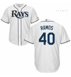 Mens Majestic Tampa Bay Rays 40 Wilson Ramos Replica White Home Cool Base MLB Jersey