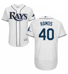 Mens Majestic Tampa Bay Rays 40 Wilson Ramos White Flexbase Authentic Collection MLB Jersey