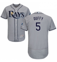 Mens Majestic Tampa Bay Rays 5 Matt Duffy Grey Flexbase Authentic Collection MLB Jersey