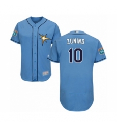 Men's Tampa Bay Rays #10 Mike Zunino Light Blue Flexbase Authentic Collection Baseball Player Jersey