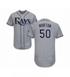 Mens Tampa Bay Rays 50 Charlie Morton Grey Road Flex Base Authentic Collection Baseball Jersey