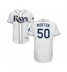 Mens Tampa Bay Rays 50 Charlie Morton Home White Home Flex Base Authentic Collection Baseball Jersey