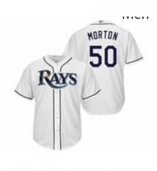 Mens Tampa Bay Rays 50 Charlie Morton Replica White Home Cool Base Baseball Jersey 