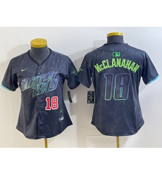 Women Tampa Bay Rays 18 Shane McClanahan Charcoal 2024 City Connect Limited jerseys 5