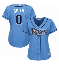 Womens Majestic Tampa Bay Rays 0 Mallex Smith Authentic Light Blue Alternate 2 Cool Base MLB Jersey 