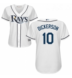 Womens Majestic Tampa Bay Rays 10 Corey Dickerson Replica White Home Cool Base MLB Jersey