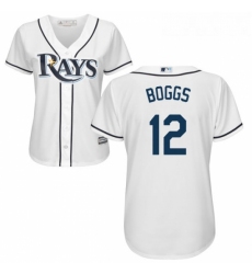 Womens Majestic Tampa Bay Rays 12 Wade Boggs Replica White Home Cool Base MLB Jersey