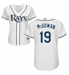 Womens Majestic Tampa Bay Rays 19 Dustin McGowan Authentic White Home Cool Base MLB Jersey 